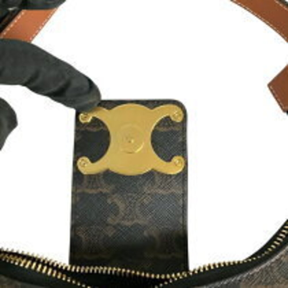 Celine Ava Brown Triomphe Canvas Handbag - Picture 7 of 8